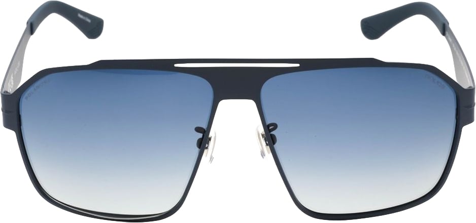 Police Blue Metal Sunglasses Blauw
