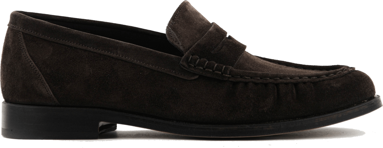 Posa Penny Loafer Dark Brown Suede Bruin