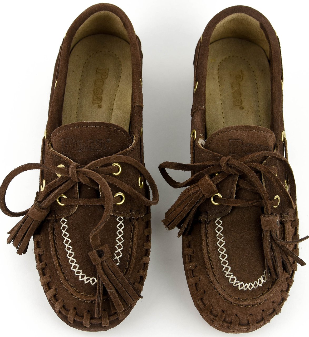 Posa Boat Loafer Fringe Dark Brown Bruin