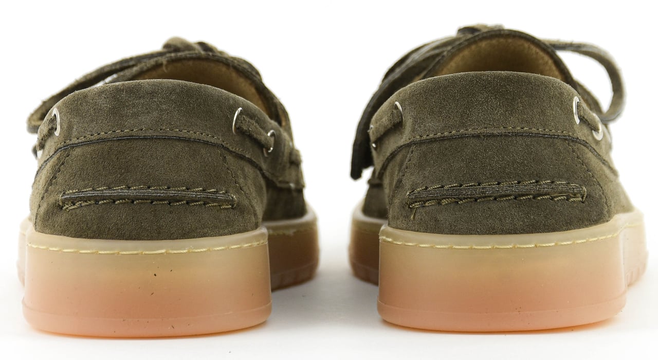 Posa Boat Loafer Man Drizzle Suede Groen