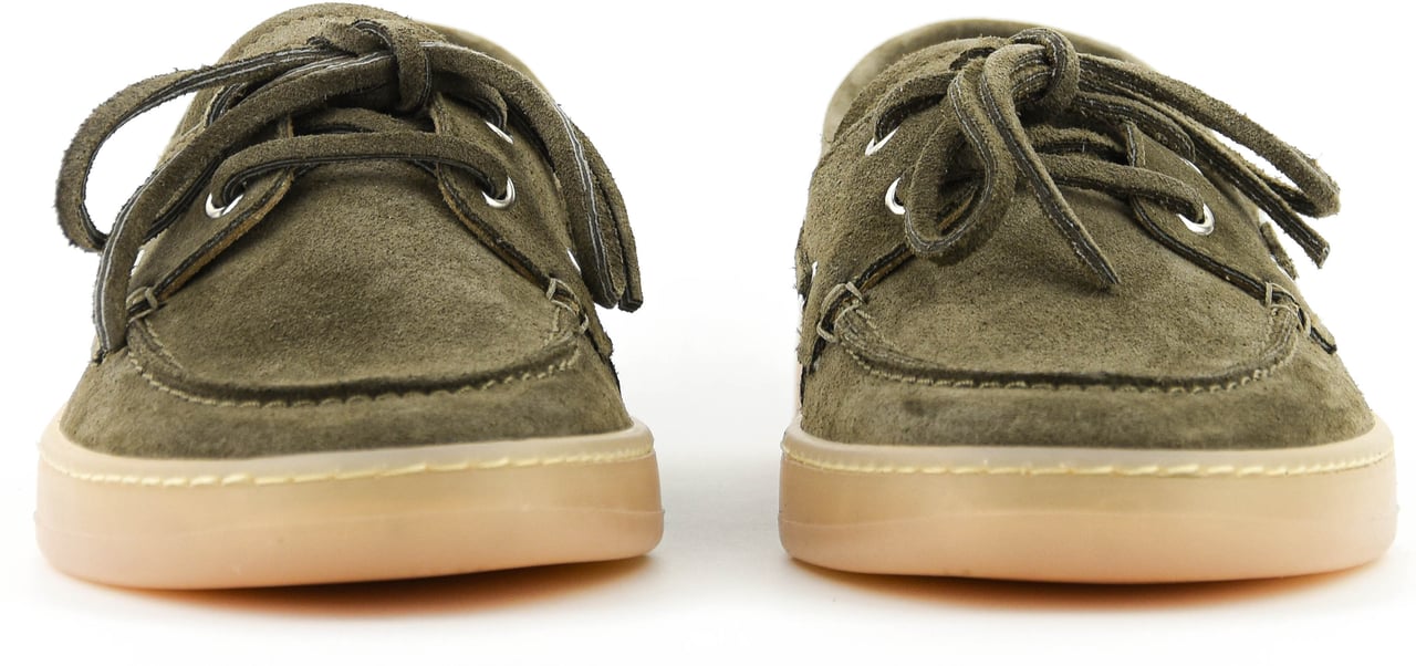 Posa Boat Loafer Man Drizzle Suede Groen