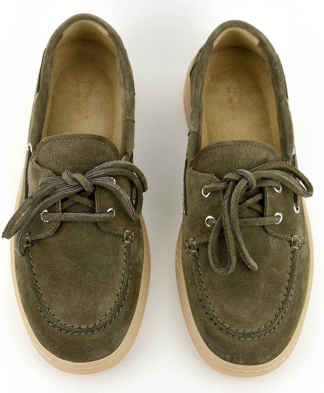 Posa Boat Loafer Man Drizzle Suede Groen