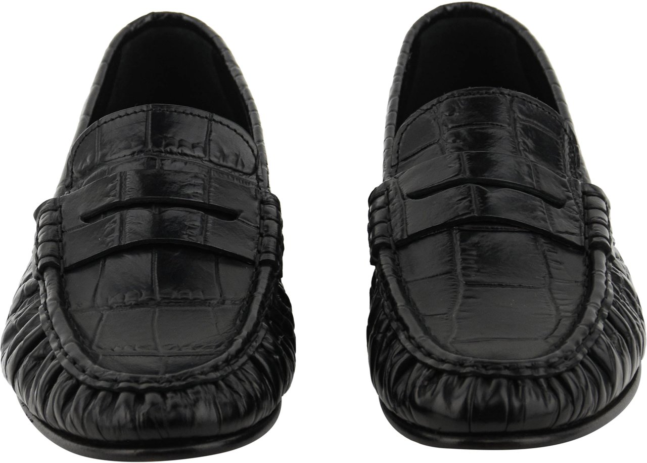 Posa Loafer Wrinkle Croc Black Zwart
