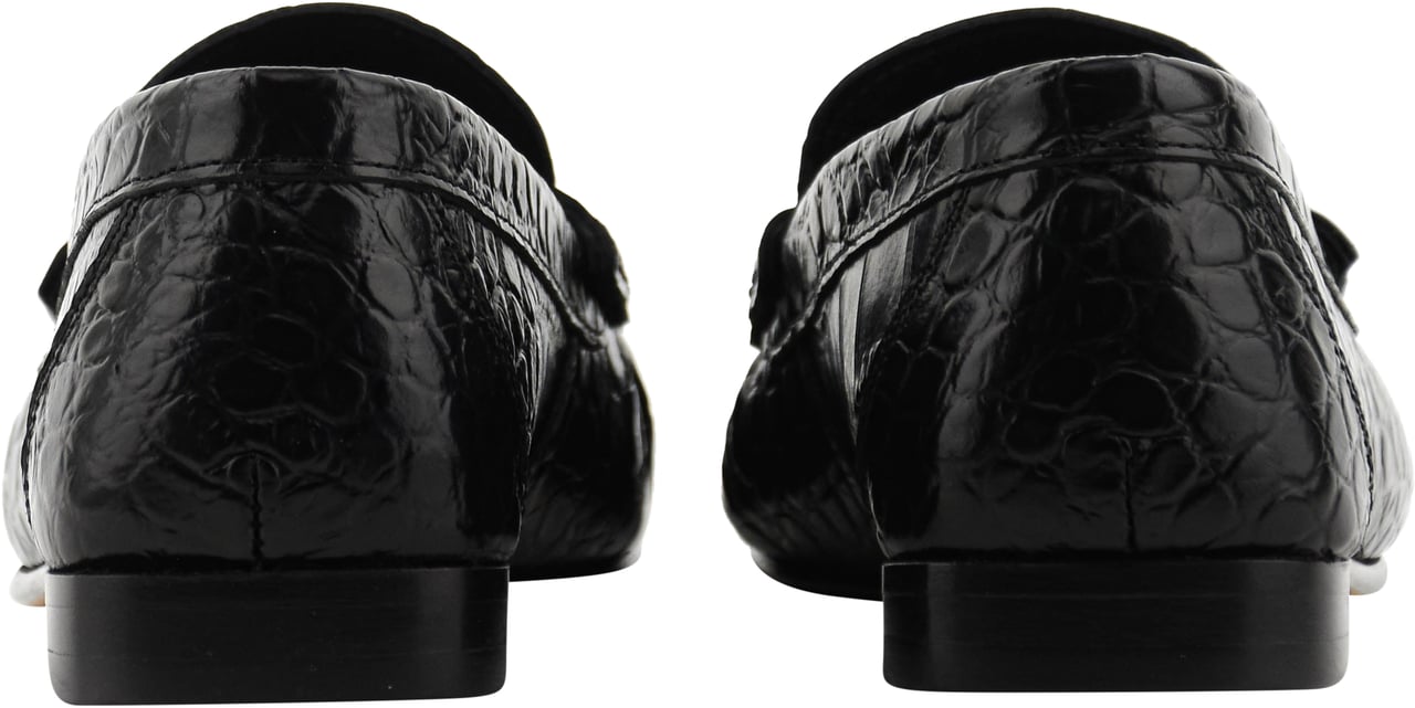 Posa Loafer Wrinkle Croc Black Zwart