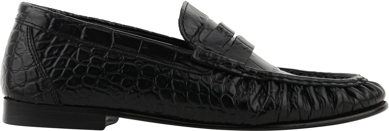 Posa Loafer Wrinkle Croc Black Zwart