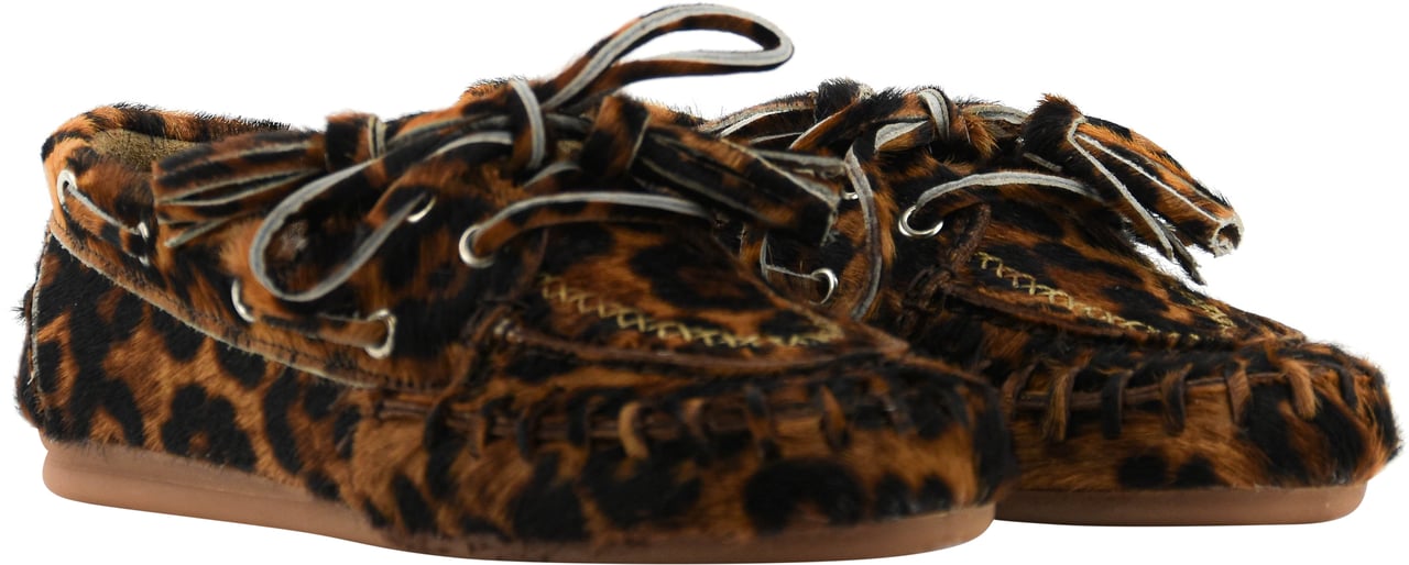 Posa Boat Loafer Fringe Leopard Divers
