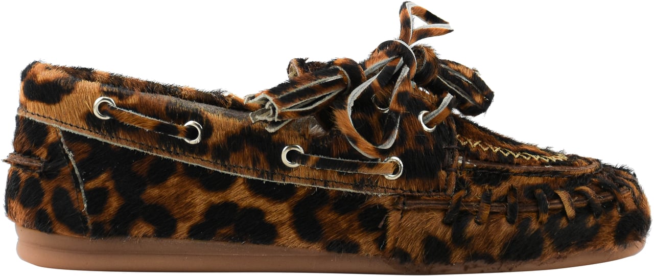 Posa Boat Loafer Fringe Leopard Divers
