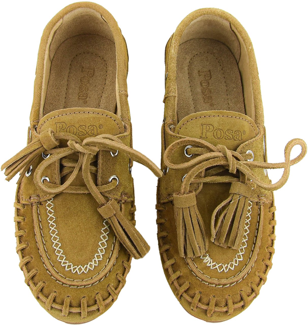 Posa Boat Loafer Fringe Tan Bruin