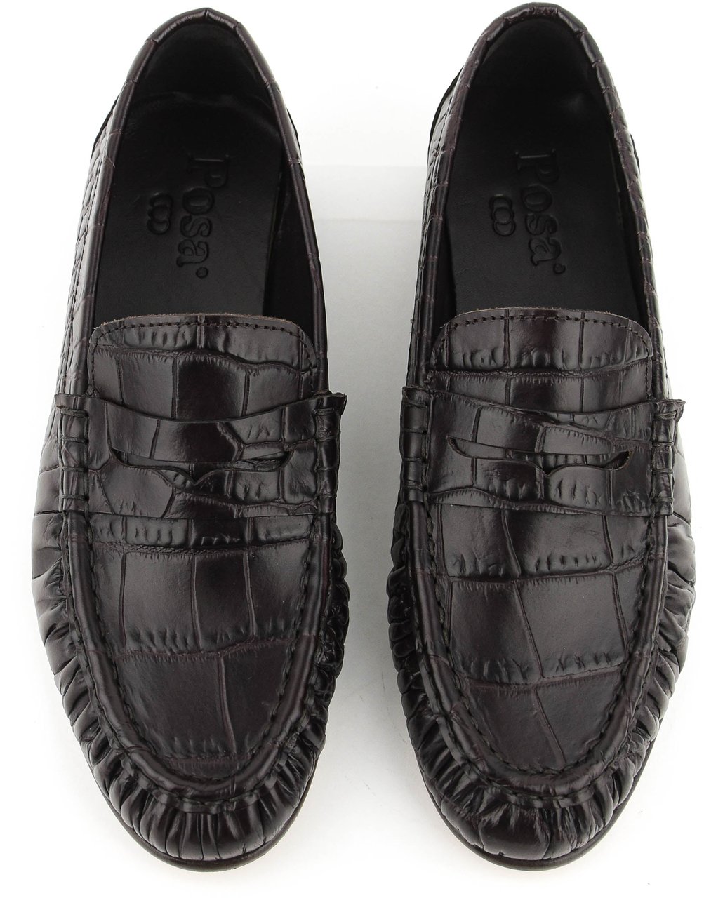 Posa Loafer Wrinkle Croc Bordeaux Rood