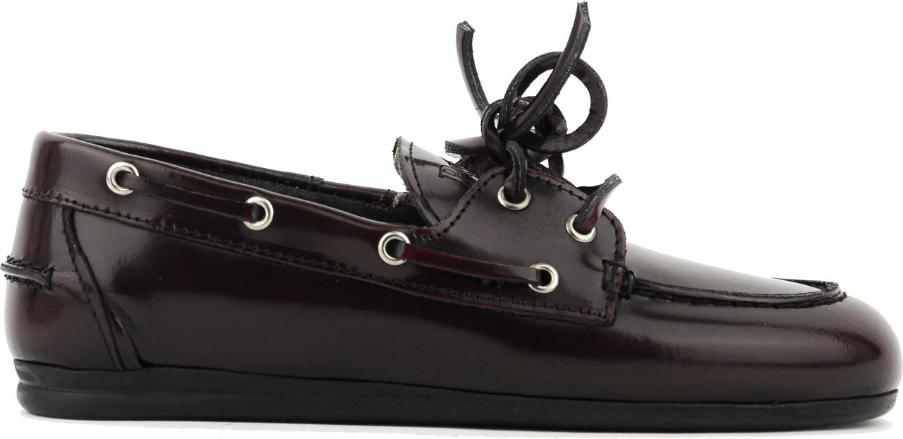 Posa Boat Loafer Box Leather Burgundy Rood