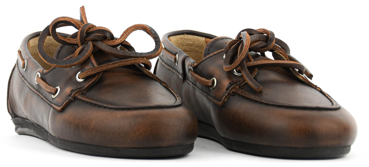 Posa Boat Loafer Box Leather Coffee Bruin