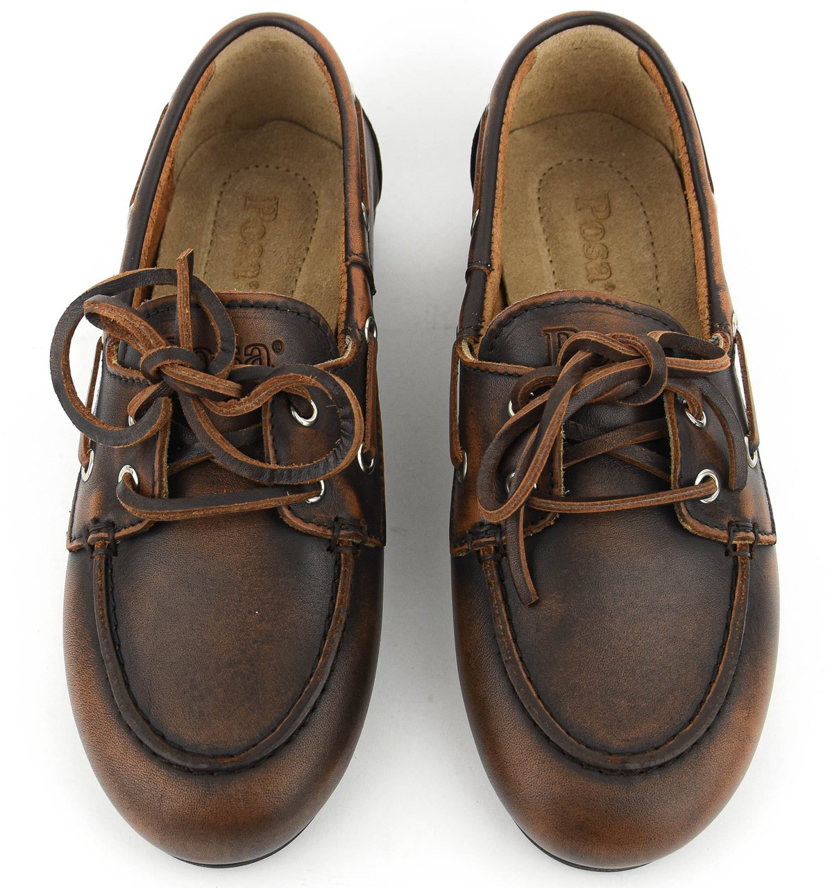 Posa Boat Loafer Box Leather Coffee Bruin