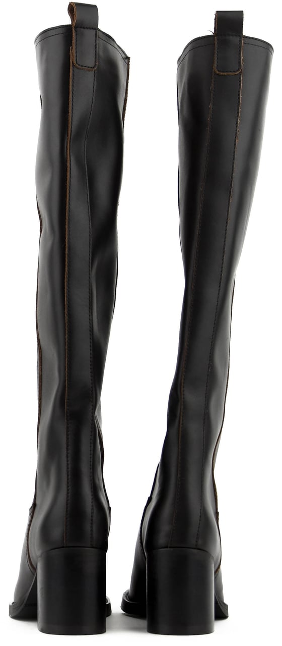 Posa Alta Boot Leather Black Zwart