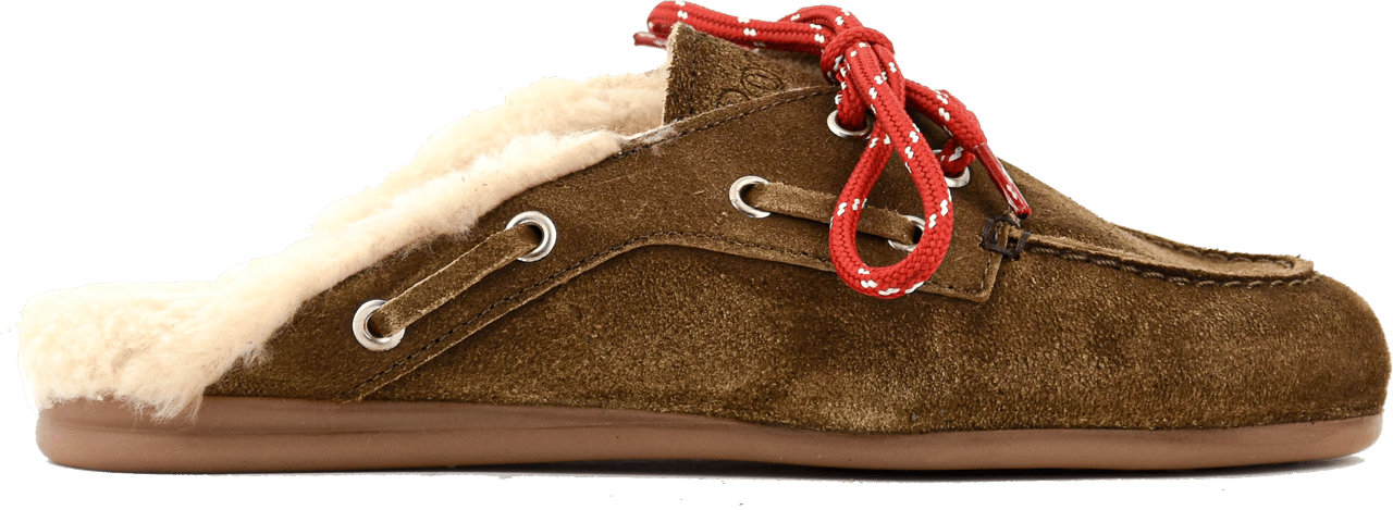 Posa Boat Loafer Mule Dark Brown Bruin