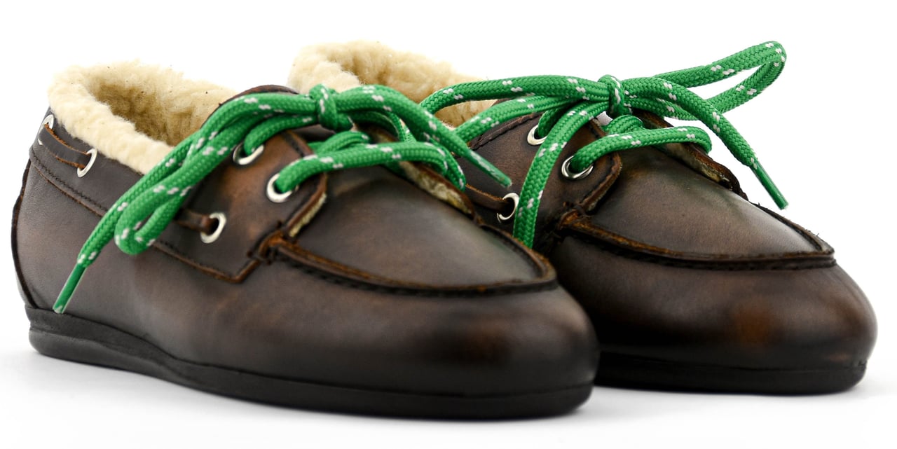 Posa Boat Loafer Coffee Shearling Bruin