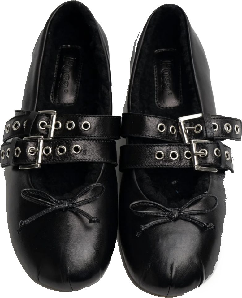 Posa Vita Ballerina Black Fur Zwart