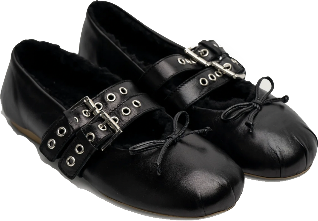 Posa Vita Ballerina Black Fur Zwart