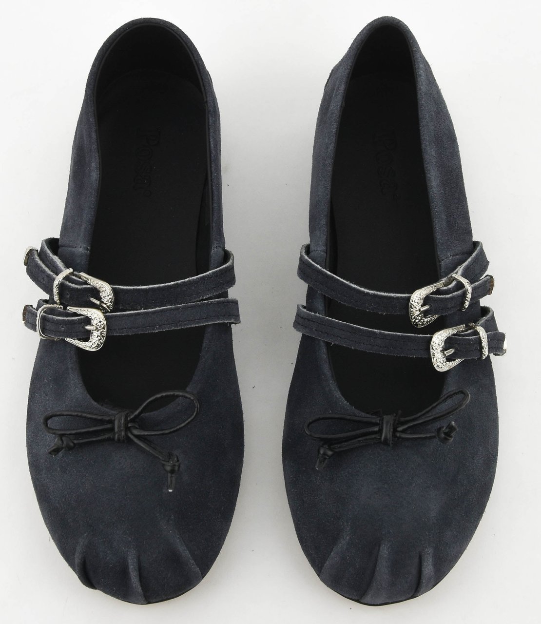 Posa Vita Ballerina Black Suede Zwart