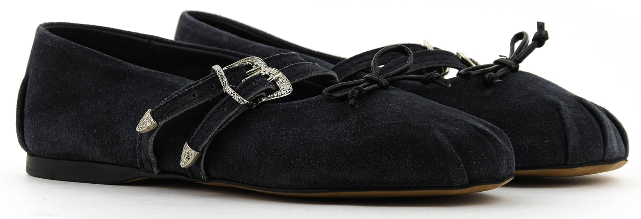 Posa Vita Ballerina Black Suede Zwart