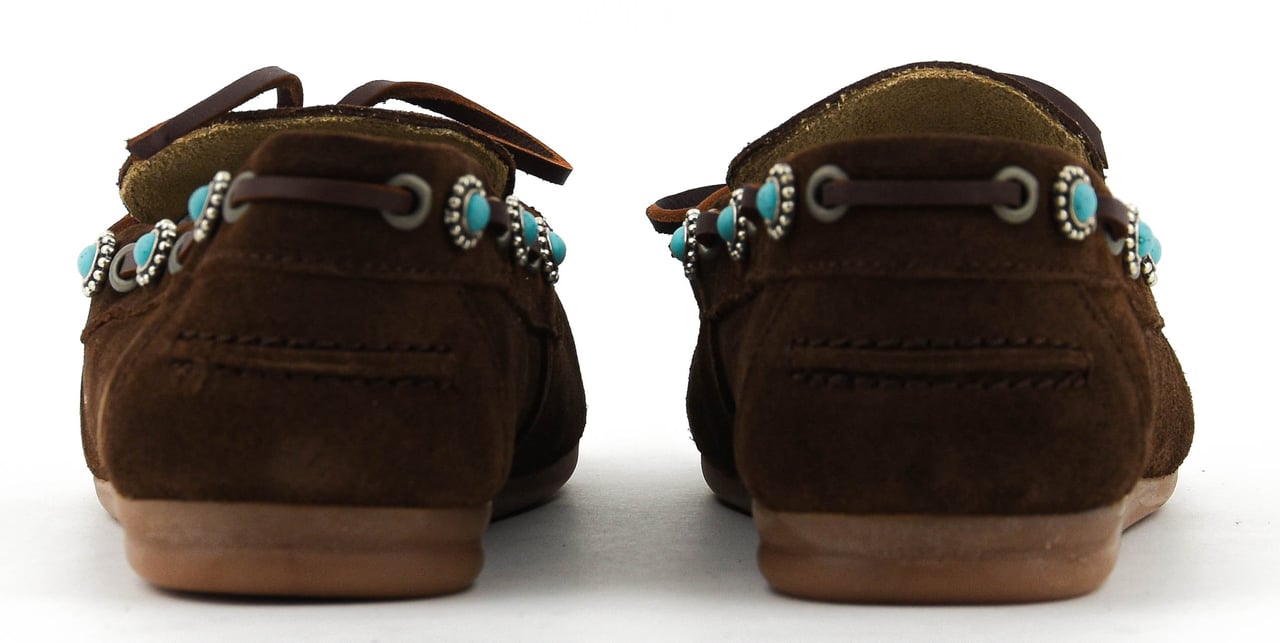 Posa Boat Loafer Western Dark Brown Bruin