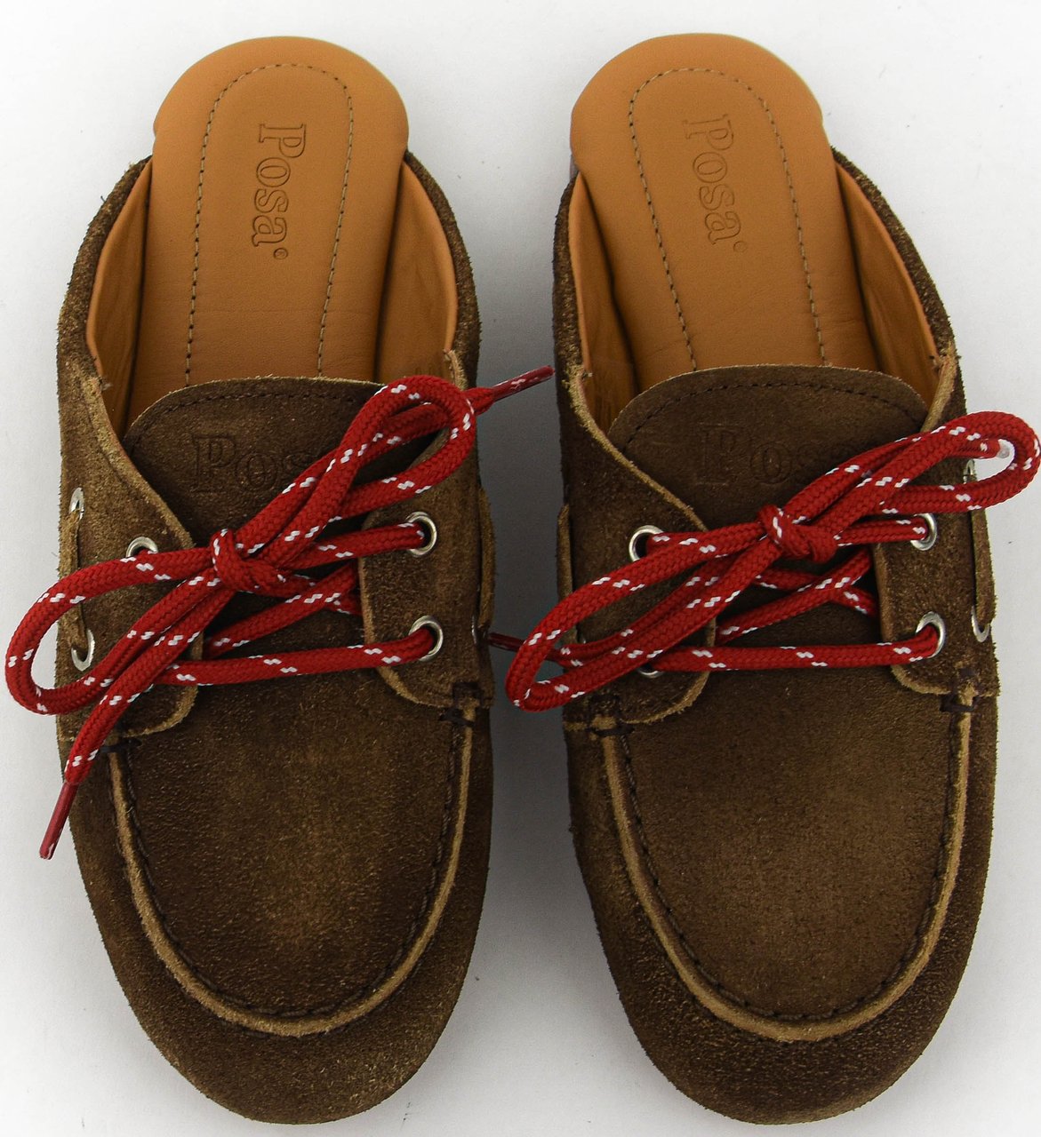 Posa Boat Loafer Mule Dark Brown Bruin