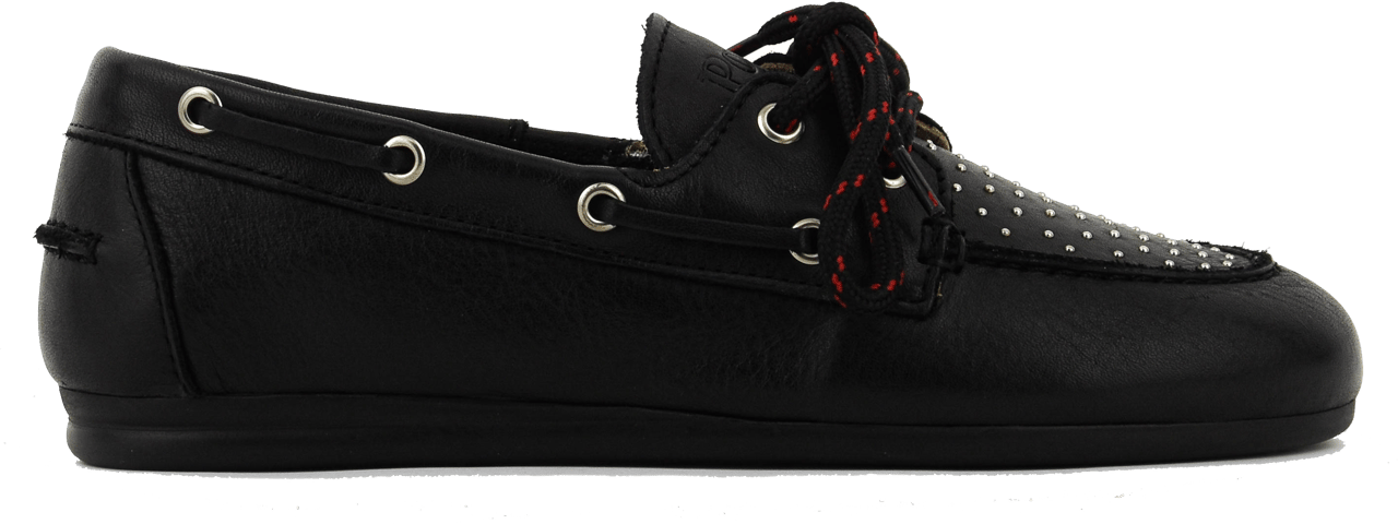 Posa Boat Loafer Studs Black Zwart