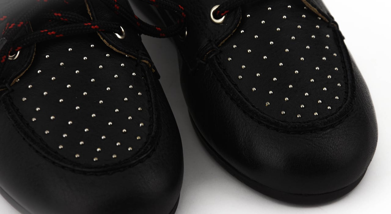 Posa Boat Loafer Studs Black Zwart