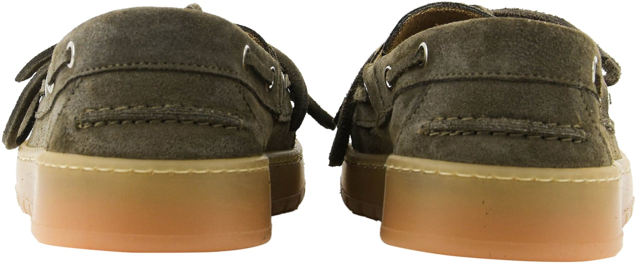 Posa Boatloafer Man Kaki Suede Groen