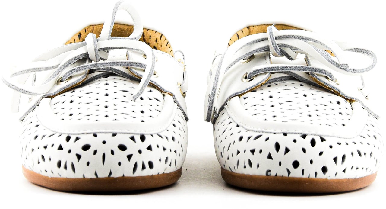 Posa Boat Loafer Perforated Off White Wit
