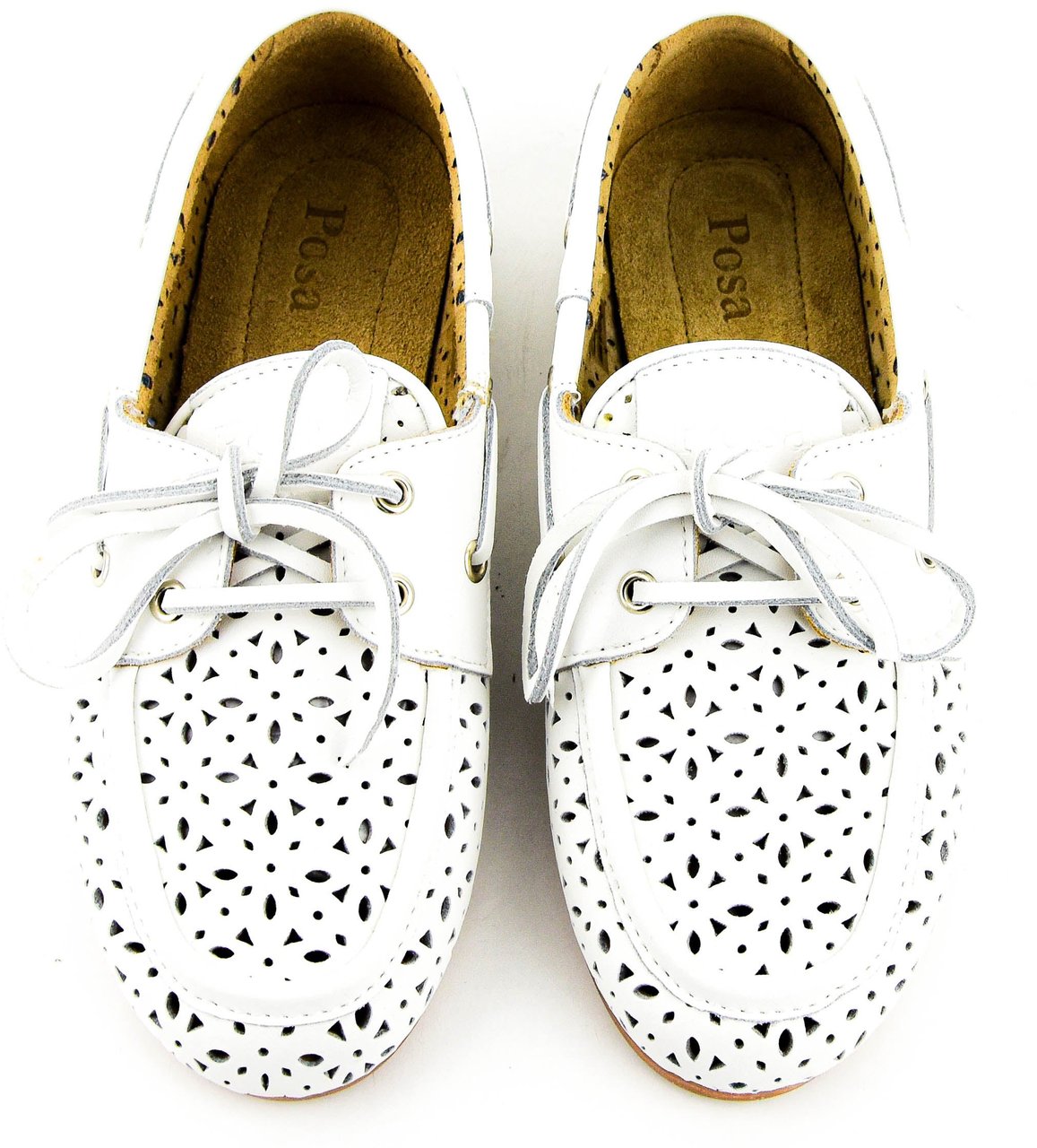 Posa Boat Loafer Perforated Off White Wit