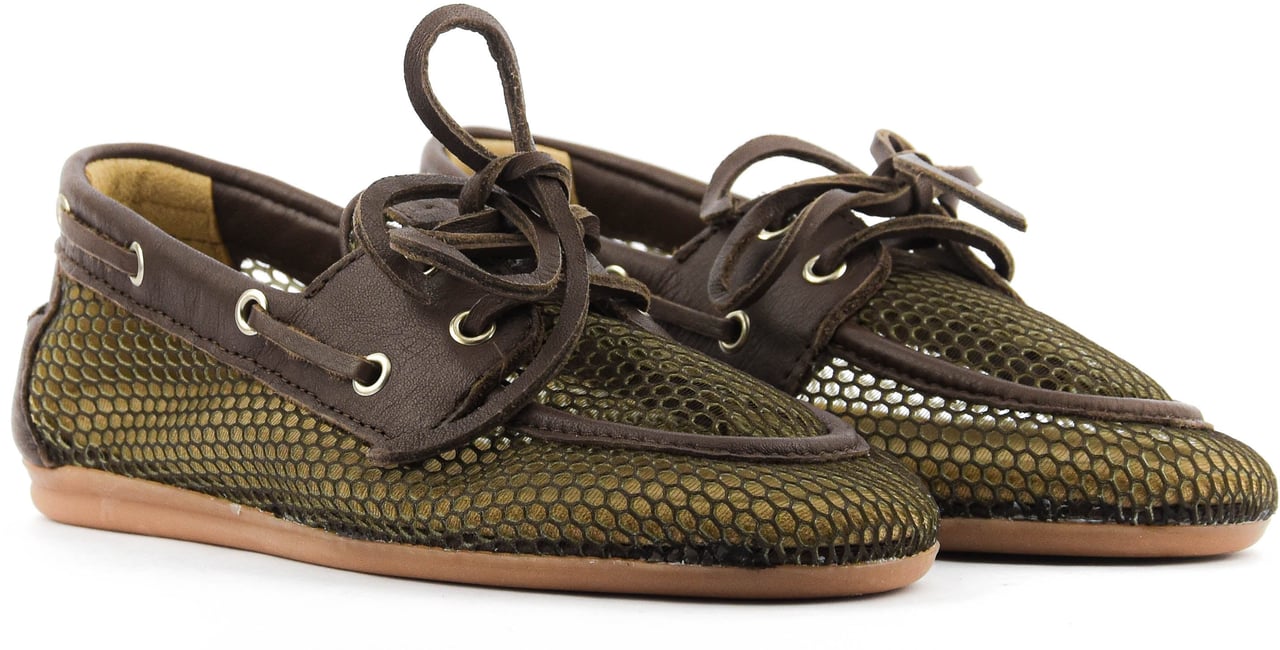 Posa Boat Loafer Mesh Dark Brown Bruin
