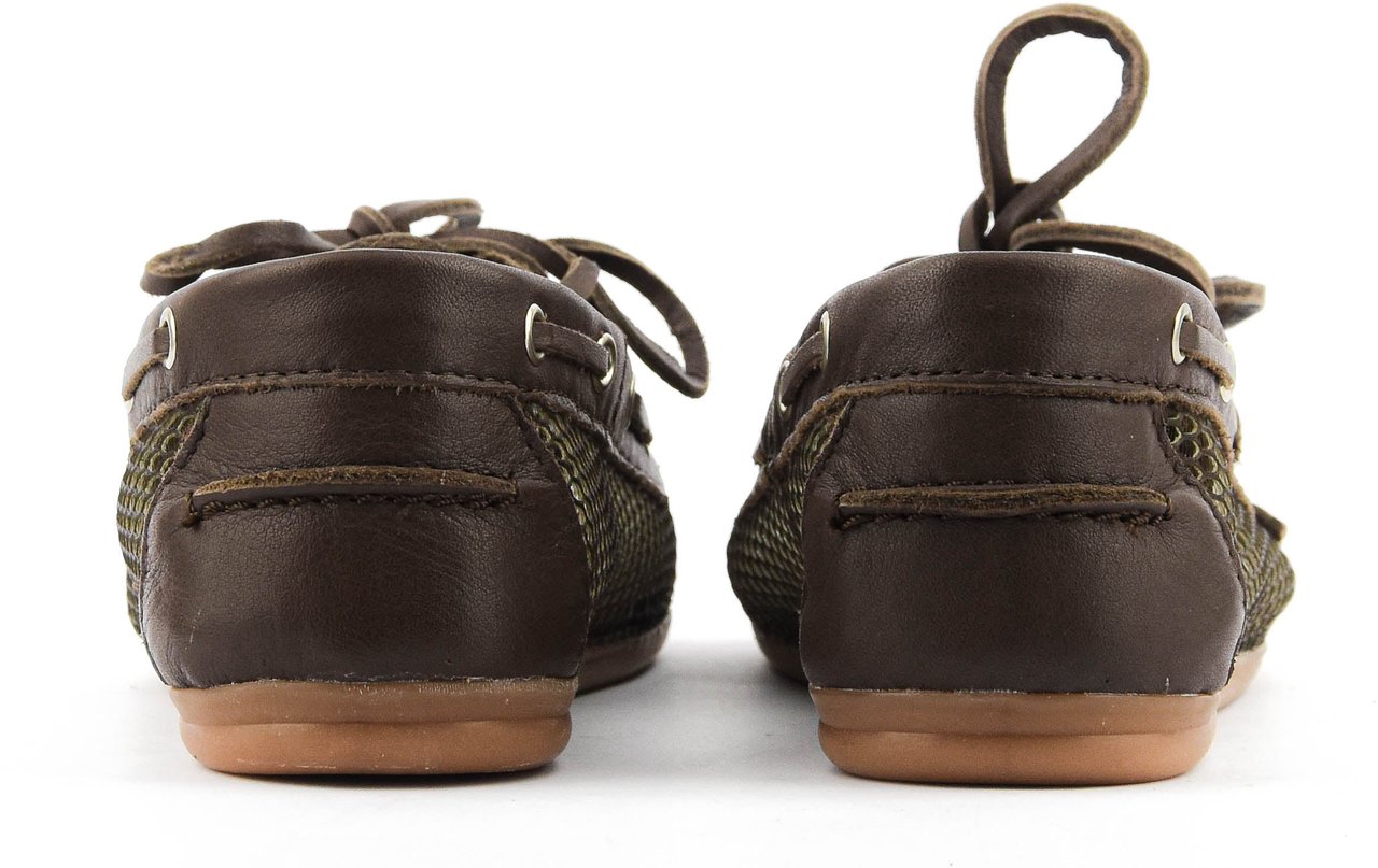 Posa Boat Loafer Mesh Dark Brown Bruin