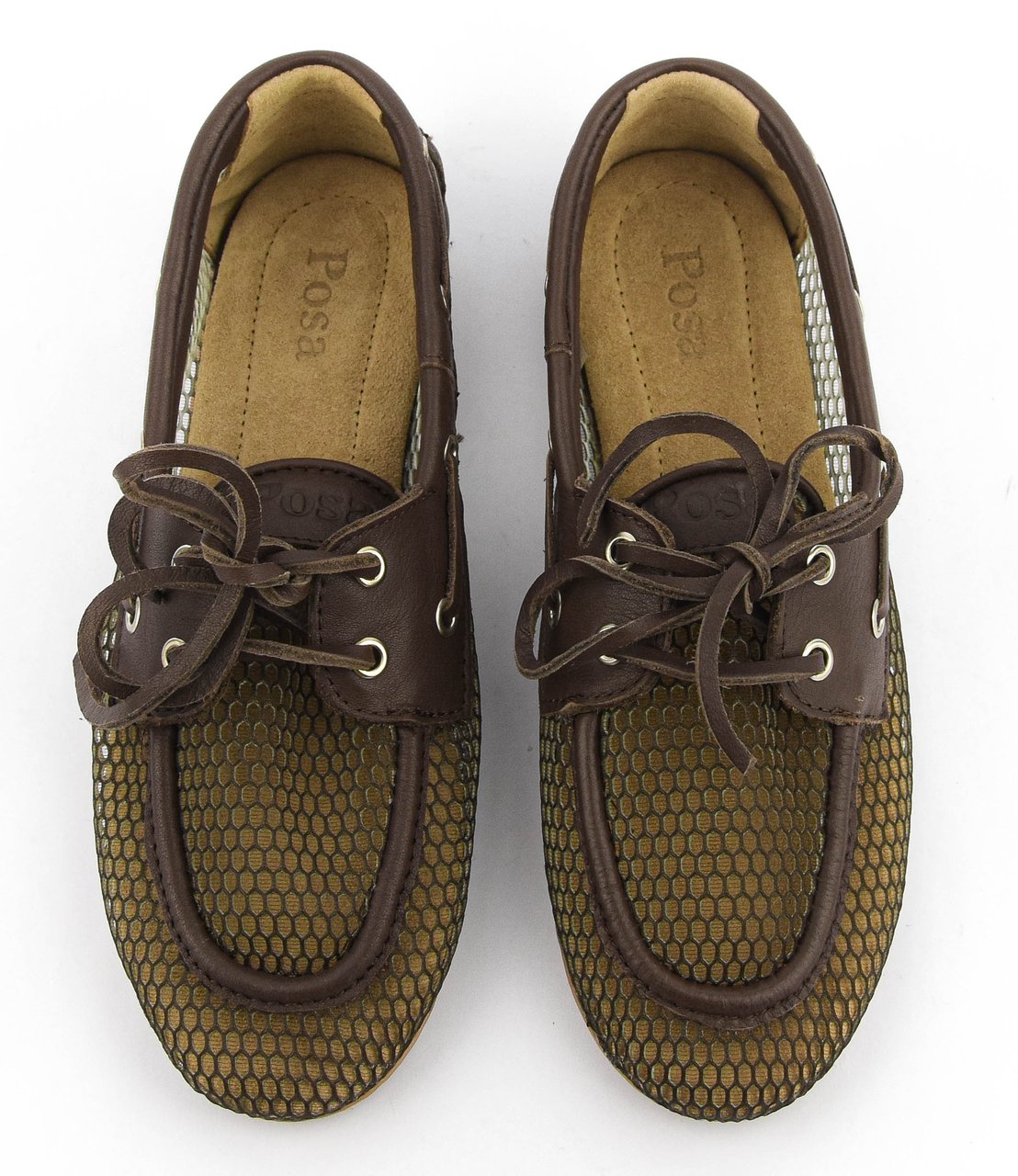 Posa Boat Loafer Mesh Dark Brown Bruin