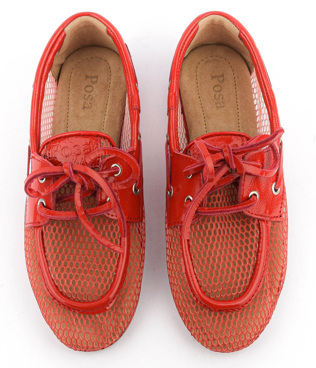 Posa Boat Loafer Mesh Ferrari Red Rood