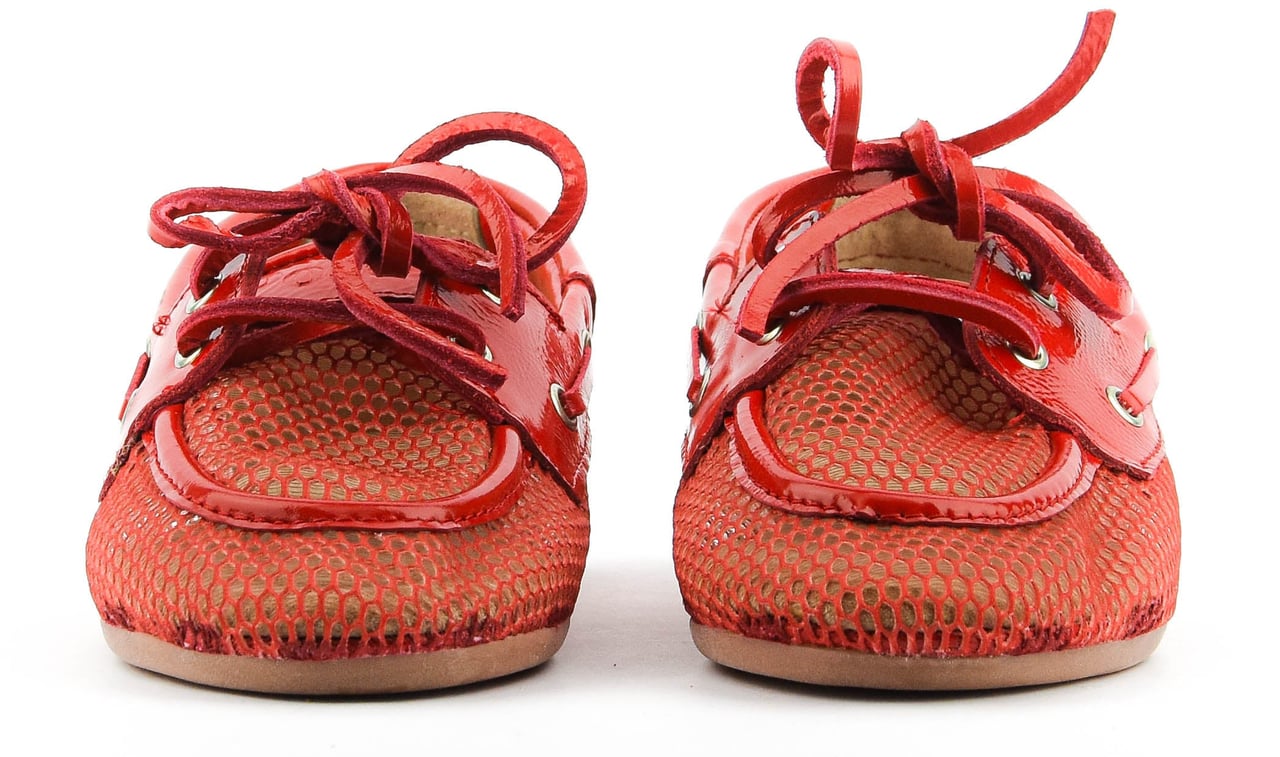 Posa Boat Loafer Mesh Ferrari Red Rood