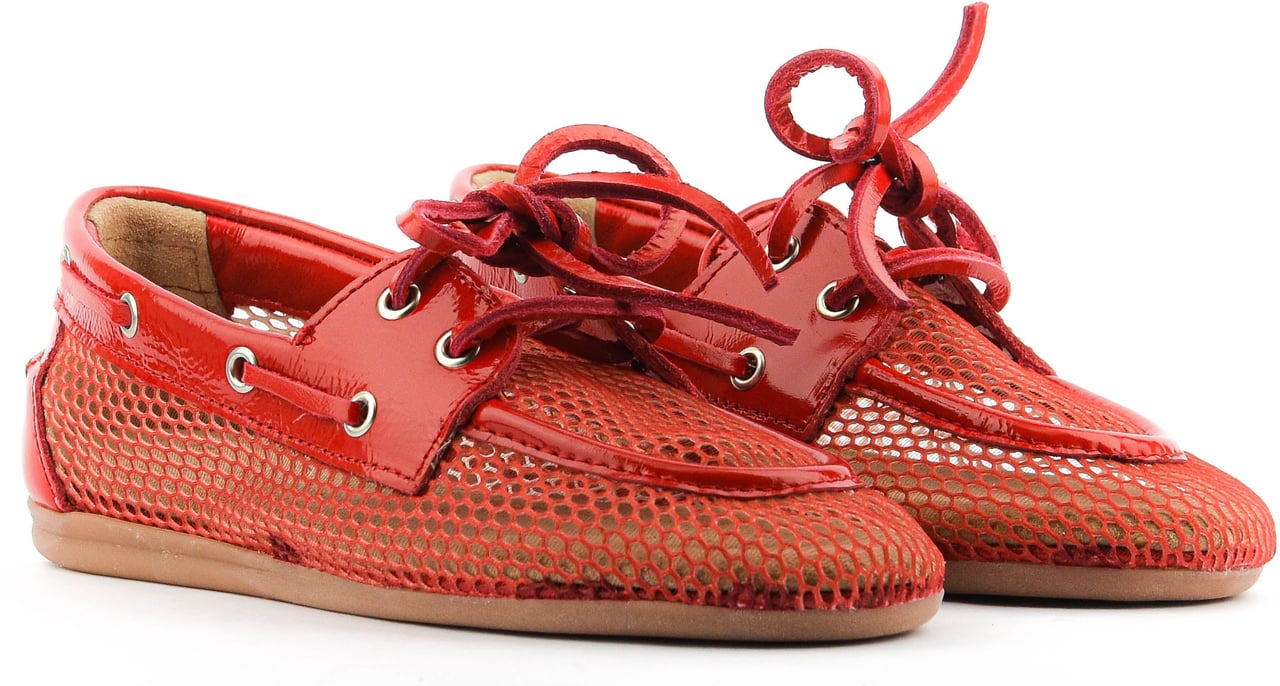 Posa Boat Loafer Mesh Ferrari Red Rood