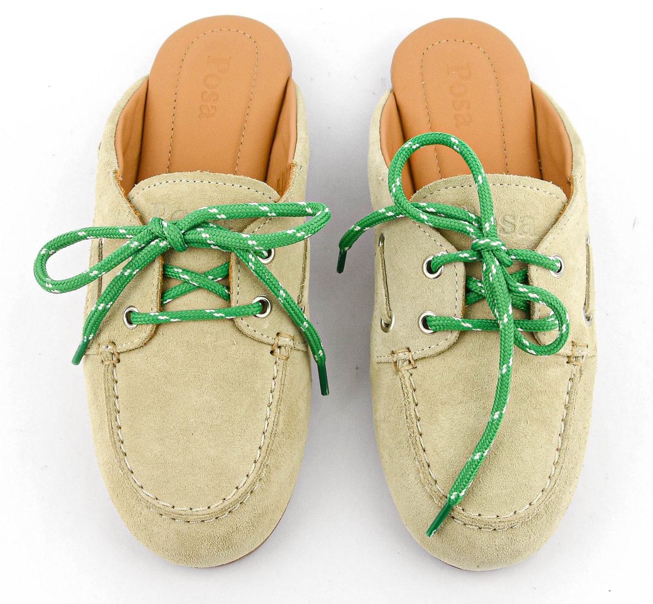 Posa Boat Loafer Mule Light Taupe Beige