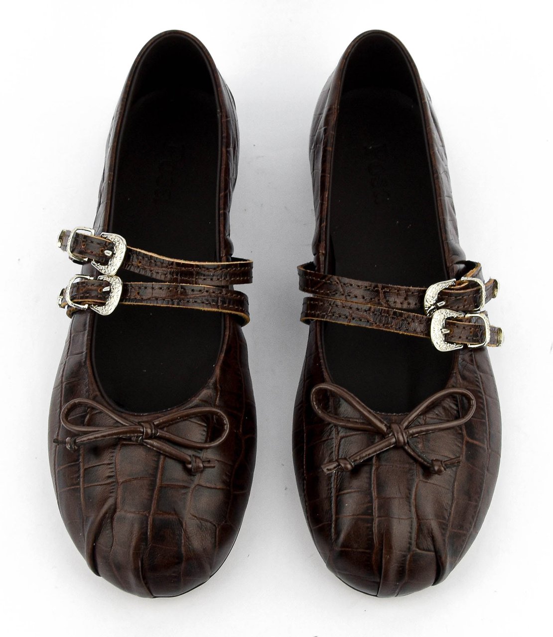 Posa Vita Ballerina Western Croco Dark Brown Bruin