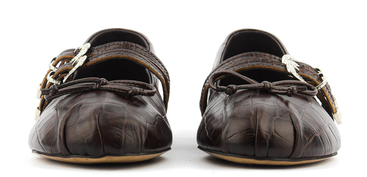 Posa Vita Ballerina Western Croco Dark Brown Bruin