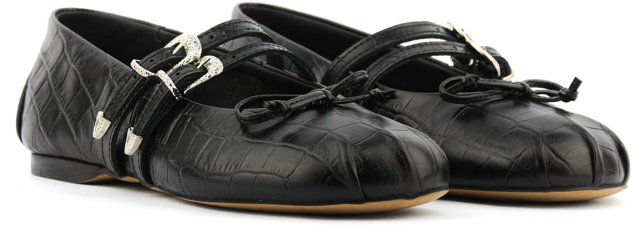 Posa Vita Ballerina Western Croco Black Zwart