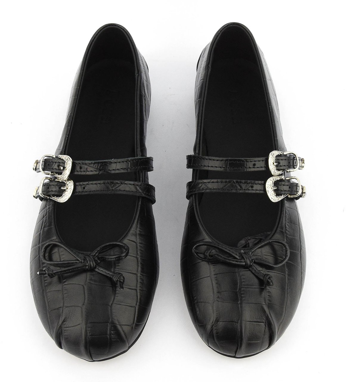 Posa Vita Ballerina Western Croco Black Zwart