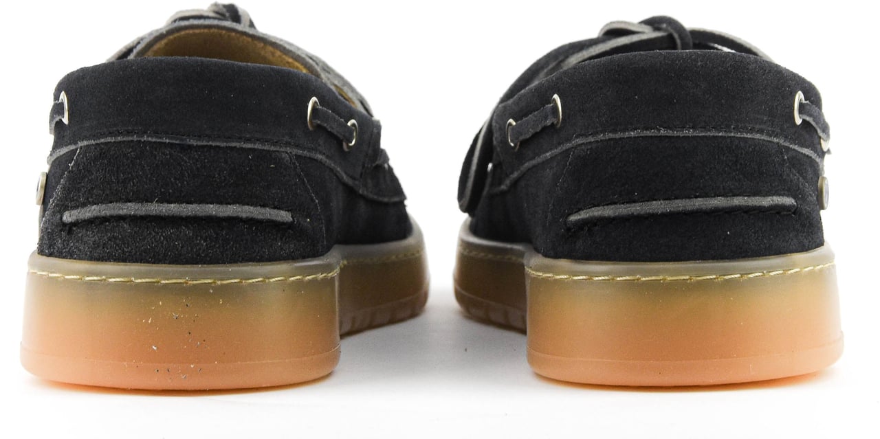 Posa Boatloafer Man Blue Suede Butcher Edit. Blauw