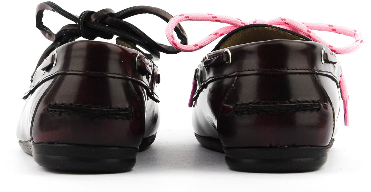 Posa Boat Loafer Brushed Burgundy Rood