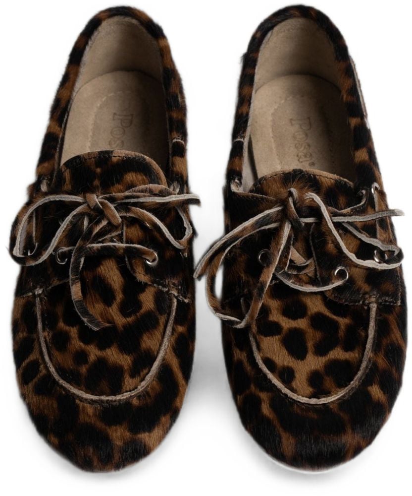 Posa Flat Shoes Leopard Print Beige