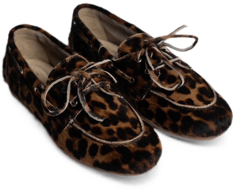 Posa Flat Shoes Leopard Print Beige