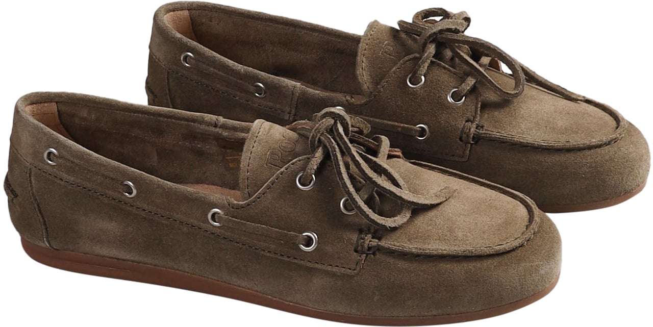 Posa Bootvormige loafers van geborsteld suède, kaki Taupe