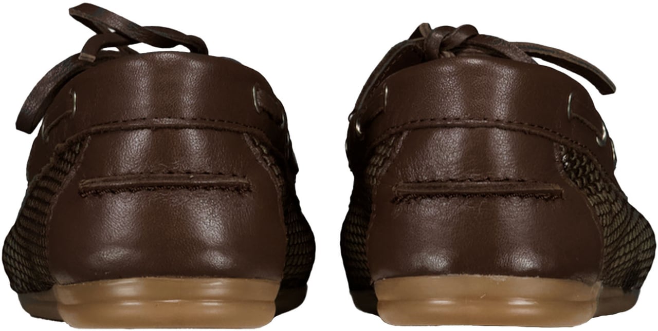 Posa Pw111 Loafers Donkerbruin Boat Loafer Mesh - Leather Bruin