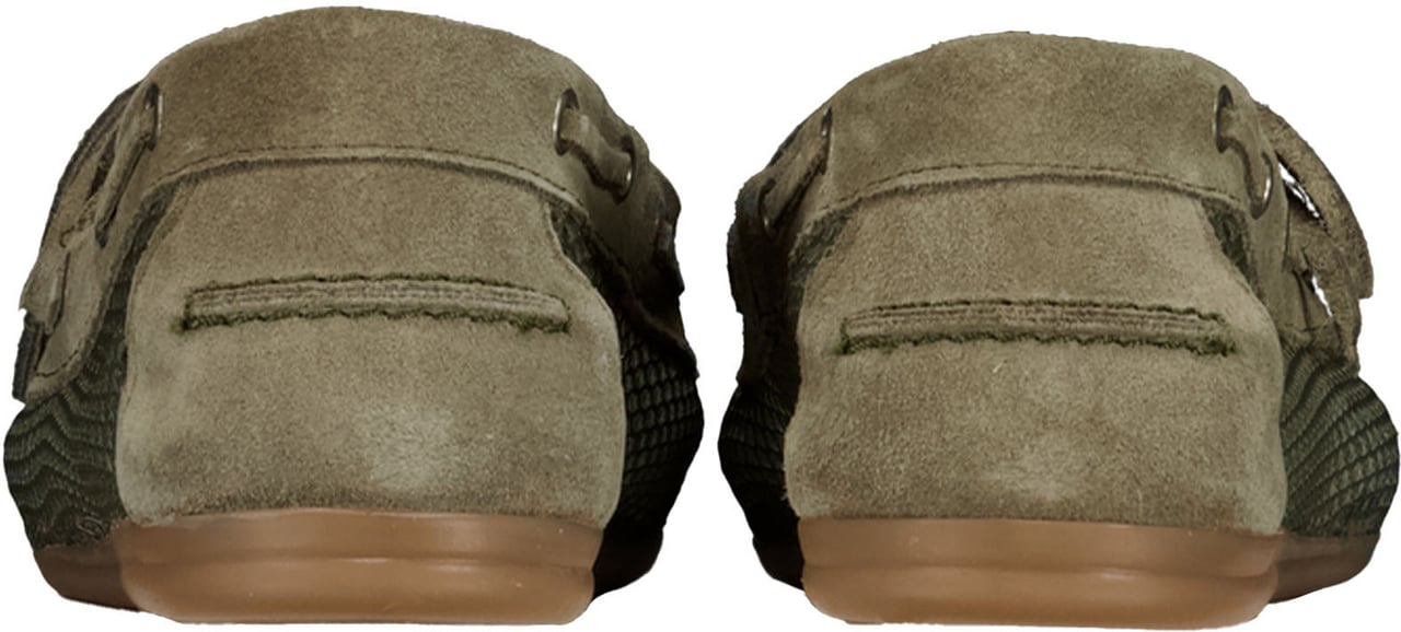 Posa Pw110 Loafers Khaki Boat Loafer Mesh - Suede Groen