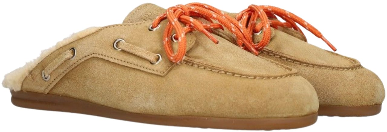 Posa Posa Suede Loafers Beige Boatloafer Mule-fur Beige