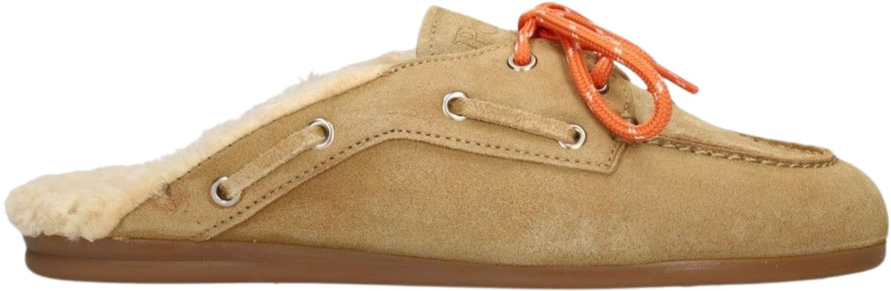 Posa Posa Suede Loafers Beige Boatloafer Mule-fur Beige
